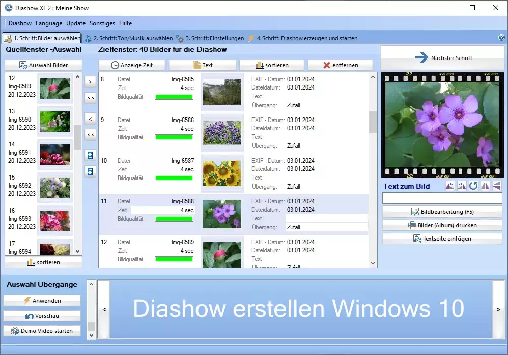 Diashow erstellen Windows 10